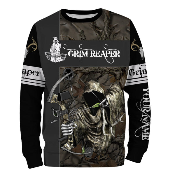Max Corner Grim Reaper Bow hunter Camo Custom Name 3D All over print shirts Gift For Hunter
