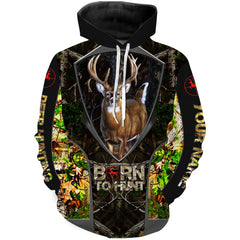 Max Corner "Born to Hunt" Whitetail Deer Hunting Camo Custom Name 3D All over Print Shirts Gift For Hunter