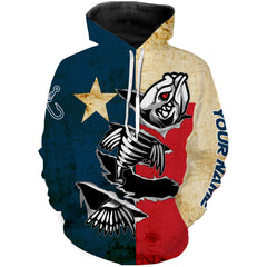 Max Corners Texas Fishing Fish Skeleton Custom name 3D Hoodie