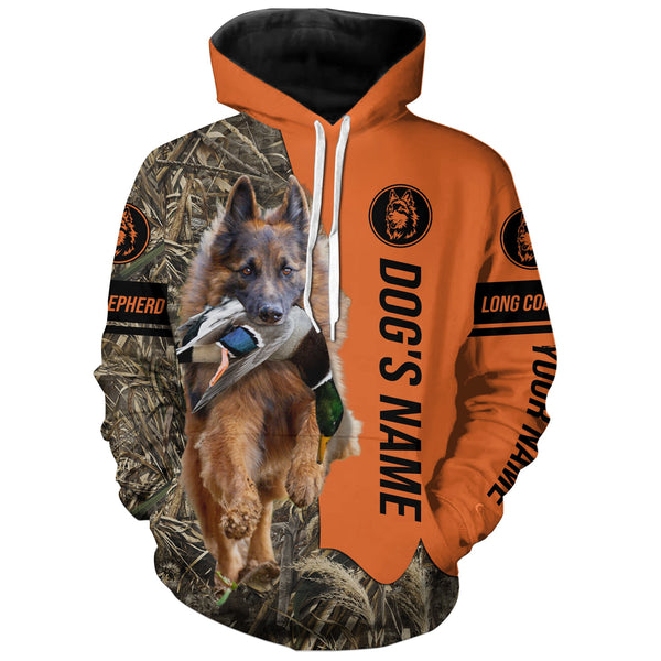 Max Corners Long Coat German Shepherd Hunting Dog Personalized 3D All Over Printed Hoodie