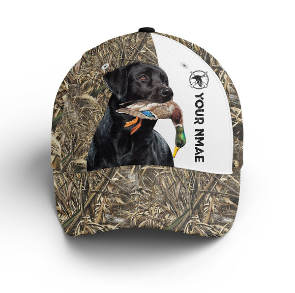 Maxcorners Duck Hunting With Dog Custom Name Camo Hunting Adjustable Mesh Unisex Cap, Many Dog Breeds to Choose From