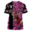 Max Corner Country girl Deer hunting Pink camo custom Name 3D All over print Shirts Gift For Hunter