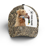 Maxcorners Duck Hunting With Dog Custom Name Camo Hunting Adjustable Mesh Unisex Cap, Many Dog Breeds to Choose From