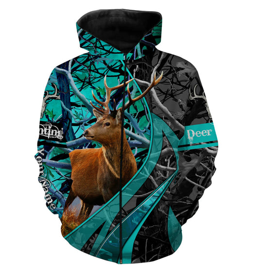 Maxcorners Deer Hunting Camo Custom Name 3D Shirts