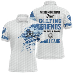 Max Corner Blue Camo Mens Golf Polo Shirts Personalized White And Blue Golf Shirts For Men, Golf Gifts
