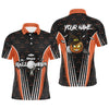 Max Corner Happy Halloween Mens Golf Polo Shirts Custom Orange Black Golf Shirts For Men