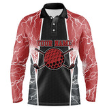 Max Corner Customized Lightning Mens Golf Polo Shirts, Red And Black Golf Shirts For Men, Golf Gifts