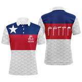 Max Corner Texas Flag Mens Golf Polo Shirt, Texas Golf Shirts For Men, Custom Name Patriotic Golf Gifts