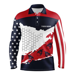 Max Corner Personalized American Flag Mens Golf Polo Shirts Golf Flame 3D All Over Print Polo Shirt For Men