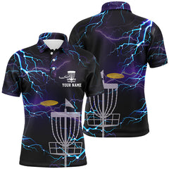 Max Corner Lightning Mens Golf Polo Shirts, Custom Golf Shirts Disc Golf Shirts For Mens