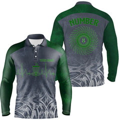 Max Corner Heartbeat Mens Golf Polo Shirts, Custom Golf Shirts Disc Golf Shirts