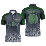 Max Corner Heartbeat Mens Golf Polo Shirts, Custom Golf Shirts Disc Golf Shirts