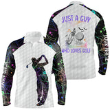 Max Corner Mens Halloween Golf Shirts, Multicolor Spider Web Golf Shirts For Men, Best Halloween Golf Gifts