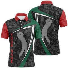 Max Corner Skull Golf Mens Polo Shirts Customized Skull Pattern Golf Shirts For Men, Cool Golf Gifts