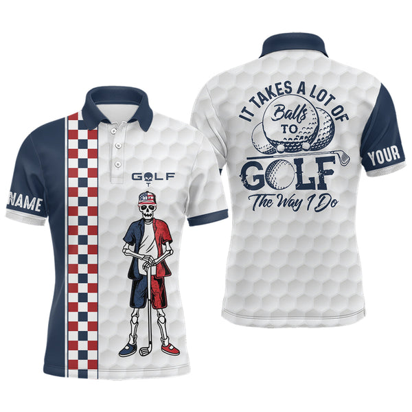 Max Corner Customized Mens Skull Golf Polo Shirt Checkerboard Funny Golf Shirts For Men