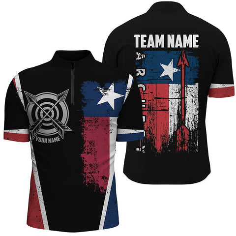 Max Corner Personalized Vintage Texas Flag Target Archery 3D Zipper Polo Shirt