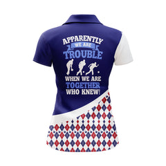 Maxcorners Blue Argyle Bowling Personalized All Over Printed Shirt For Women