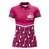 Maxcorners Bowling Gutter Girl Pink Premium Customized Name 3D Shirt For Women