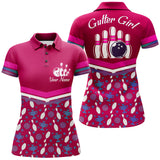 Maxcorners Bowling Gutter Girl Pink Premium Customized Name 3D Shirt For Women