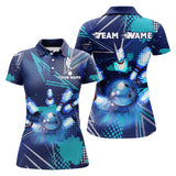 Maxcorners Blue Bowling Personalized All Over Printed Shirt For Women