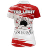 Maxcorners Red & White Bowling Too Legit Too Split Premium Customized Name 3D Shirt For Women
