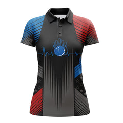 Maxcorners USA Bowling For Team Patriotic Premium Customized Name 3D Shirt For Women