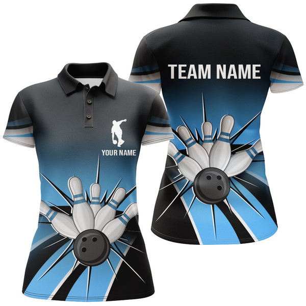 Maxcorners Black & Blue Bowling Classic Personalized All Over Printed