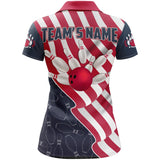 Maxcorners American Flag Bowling Patriotic For Team Premium Customized Name 3D Shirt For Women