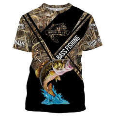 Maxcorners Customize Name Largemouth Bass Fishing Camo Shirts