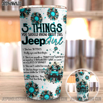 Maxcorners 5 Things Jeep Girl Western 3D Over Printed Tumbler