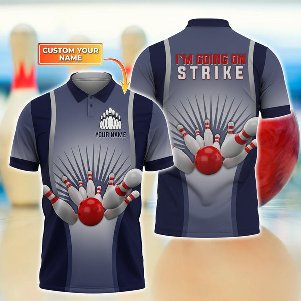 Maxcorners Bowling I'm Coming On Strike Personalized Name 3D Shirt