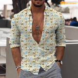Maxcorners Deer Yellow Pastel Casual Shirt