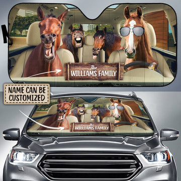 Maxcorners Personalized Driving HORSES All Over Printed 3D Sun Shade