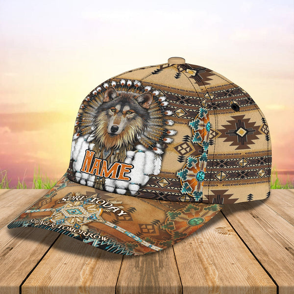 Maxcorners Personalized Native American Wolf Cap