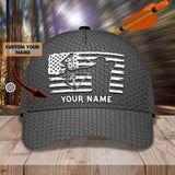 Maxcorners Archery US Flag Grey Personalized Name Cap