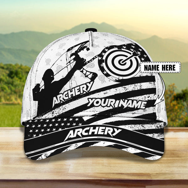 Maxcorners Archery USA Flag Personalized Name Cap