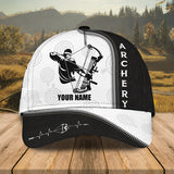 Maxcorners Archery White And Black Leather Personalized Name Cap