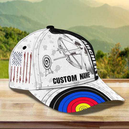 Maxcorners Archery Black And White Personalized Name Cap