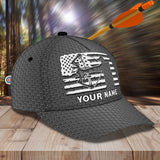 Maxcorners Archery US Flag Grey Personalized Name Cap