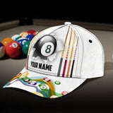 Maxcorners Billiard Lover Personalized Name 3D Over Printed Cap