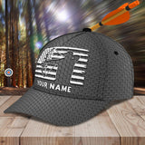 Maxcorners Archery US Flag Grey Personalized Name Cap