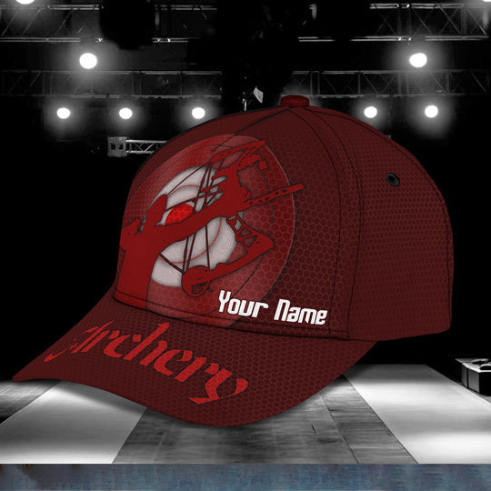 Maxcorners Archery Red Personalized Name Cap