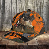 Maxcorners Custom Name Hunting Duck Dog On Orange Camo Pattern Cap