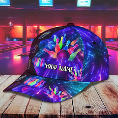 Maxcorners Colorful Bowling Classic Personalized Name 3D Cap