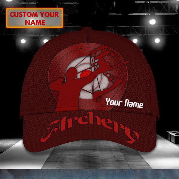 Maxcorners Archery Red Personalized Name Cap