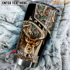 Maxcorners Premium Deer Hunting Collab Artist Classic Personalized Name Tumbler Multicolor