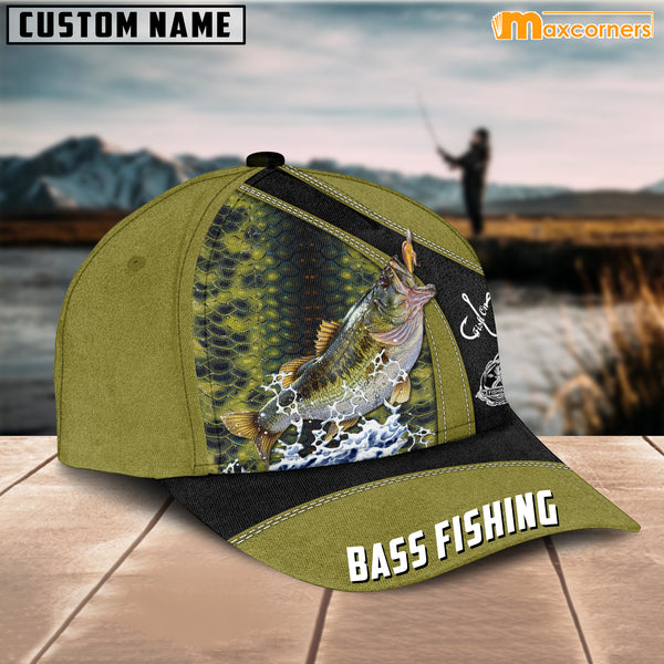 Maxcorners Personalized Take A Bite Angry Bass Fishing Cap