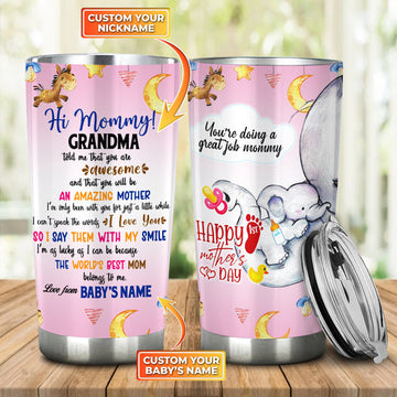 Maxcorners Mother's Day Hi Mommy Personalized 3D Over Printed Tumbler