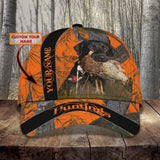 Maxcorners Custom Name Hunting Duck Dog On Orange Camo Pattern Cap