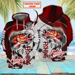 Maxcorners Bass Fishing Personalized Name 3D Shirt